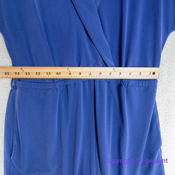 New! 1.STATE Women's Cuffed Sleeve Romper‎ Blue, size L - Picture 5 of 11